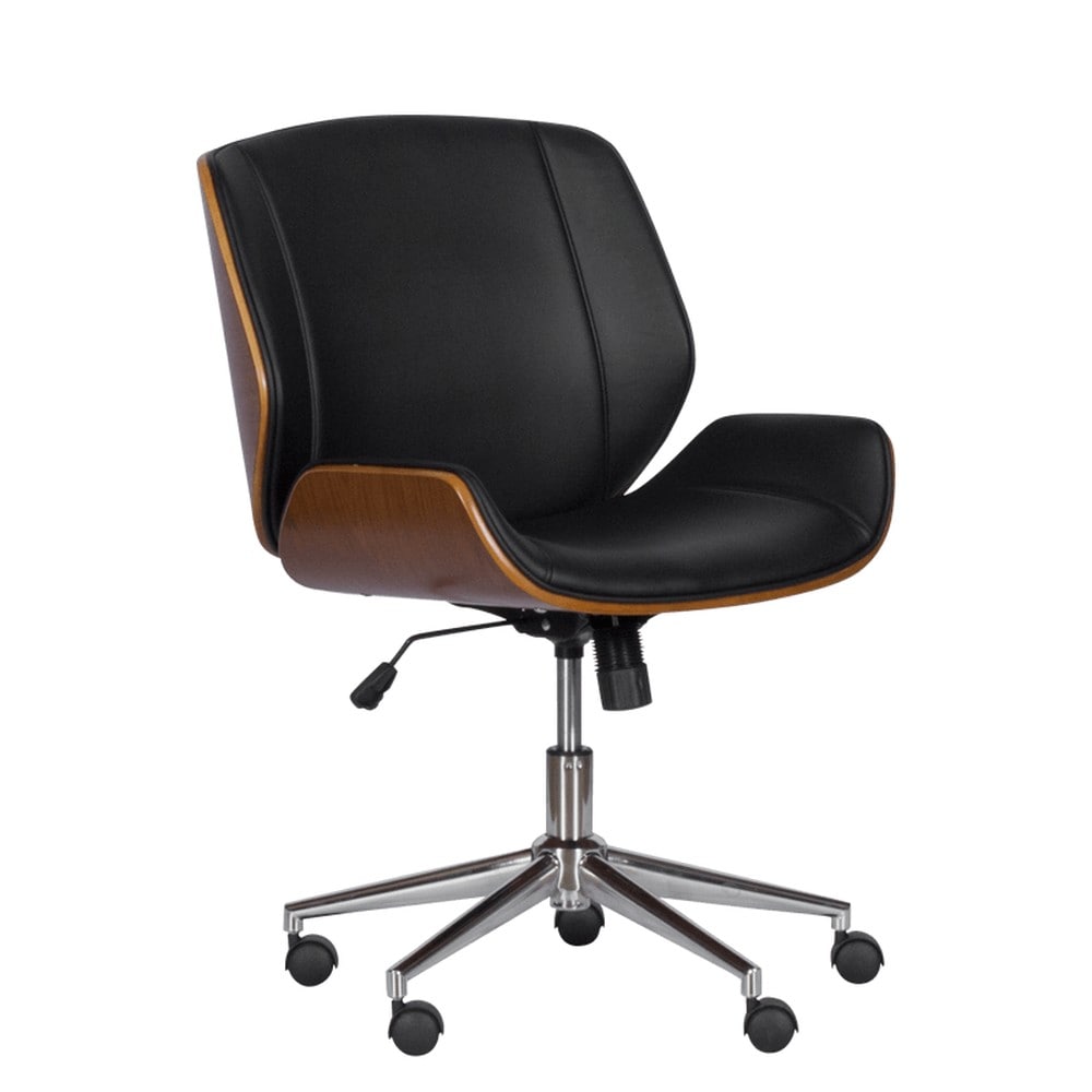 Carmen 6405 Chefsessel mit Kunstleder &ndash; Nussbaum/Schwarz 