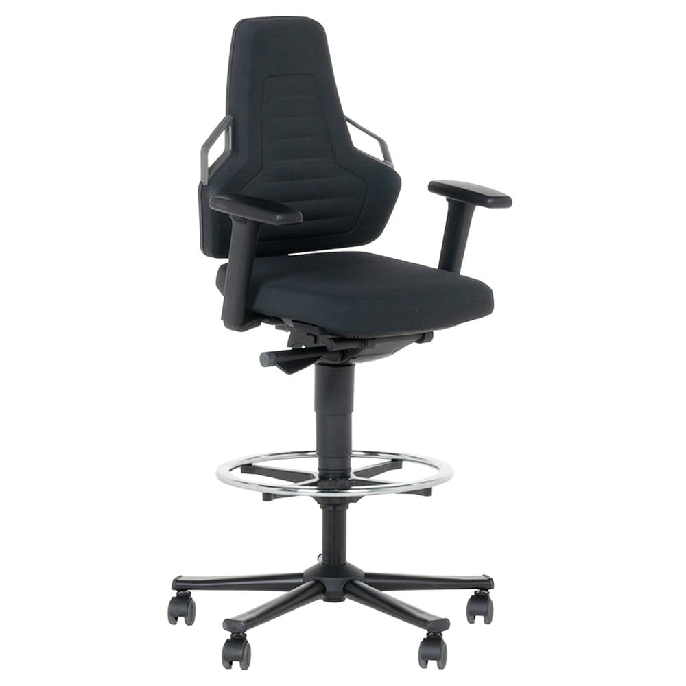 Carmen BIMOS NEXXIT 3 9031 Ergonomischer Industriestuhl mit 4D-Armlehnen &ndash; Schwarz 