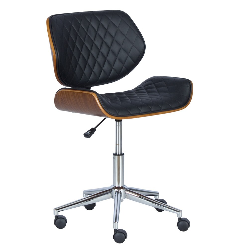 Carmen 6410 Arbeitsstuhl mit Kunstleder &ndash; Nussbaum/Schwarz 
