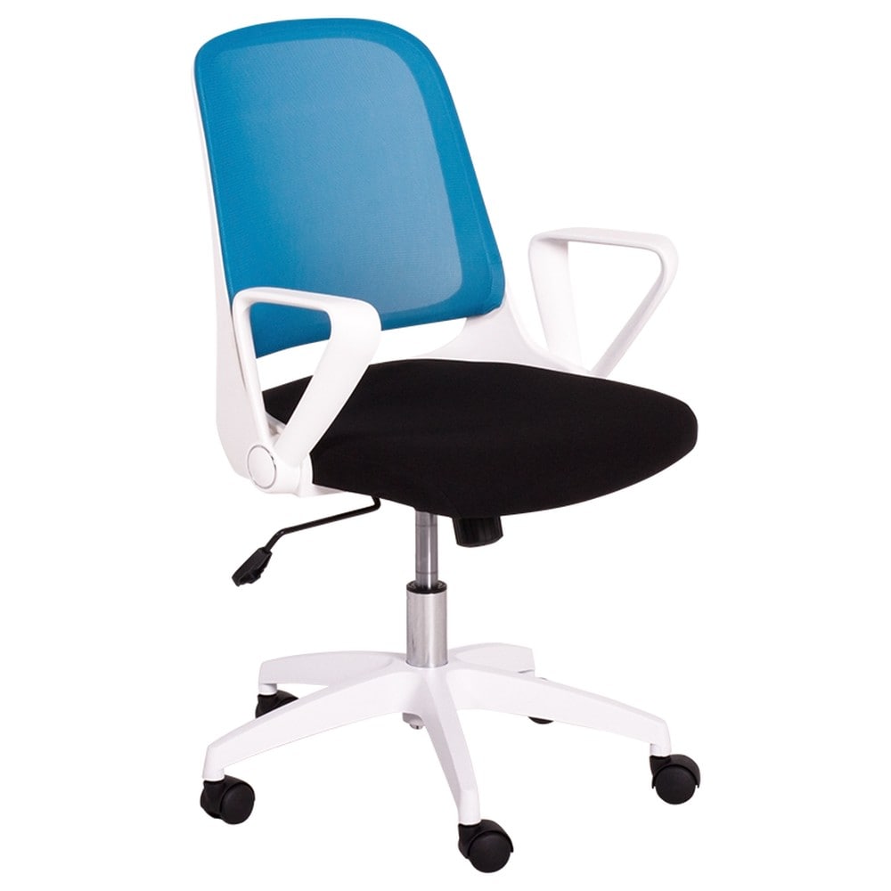 Carmen 7033 Arbeitsstuhl mit Netzr&uuml;cken &ndash; Blau/Schwarz 