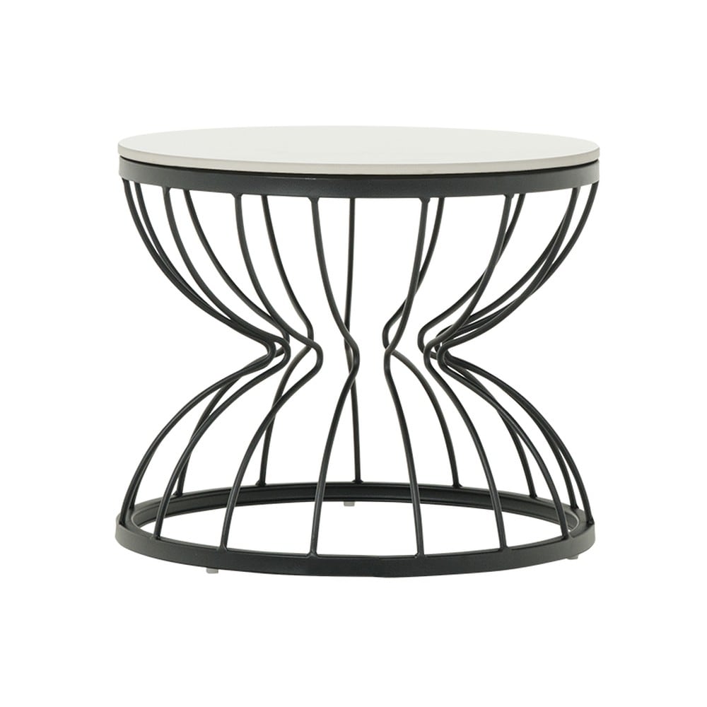 Carmen DETROIT Couchtisch &Oslash; 50 cm &ndash; Wei&szlig; 