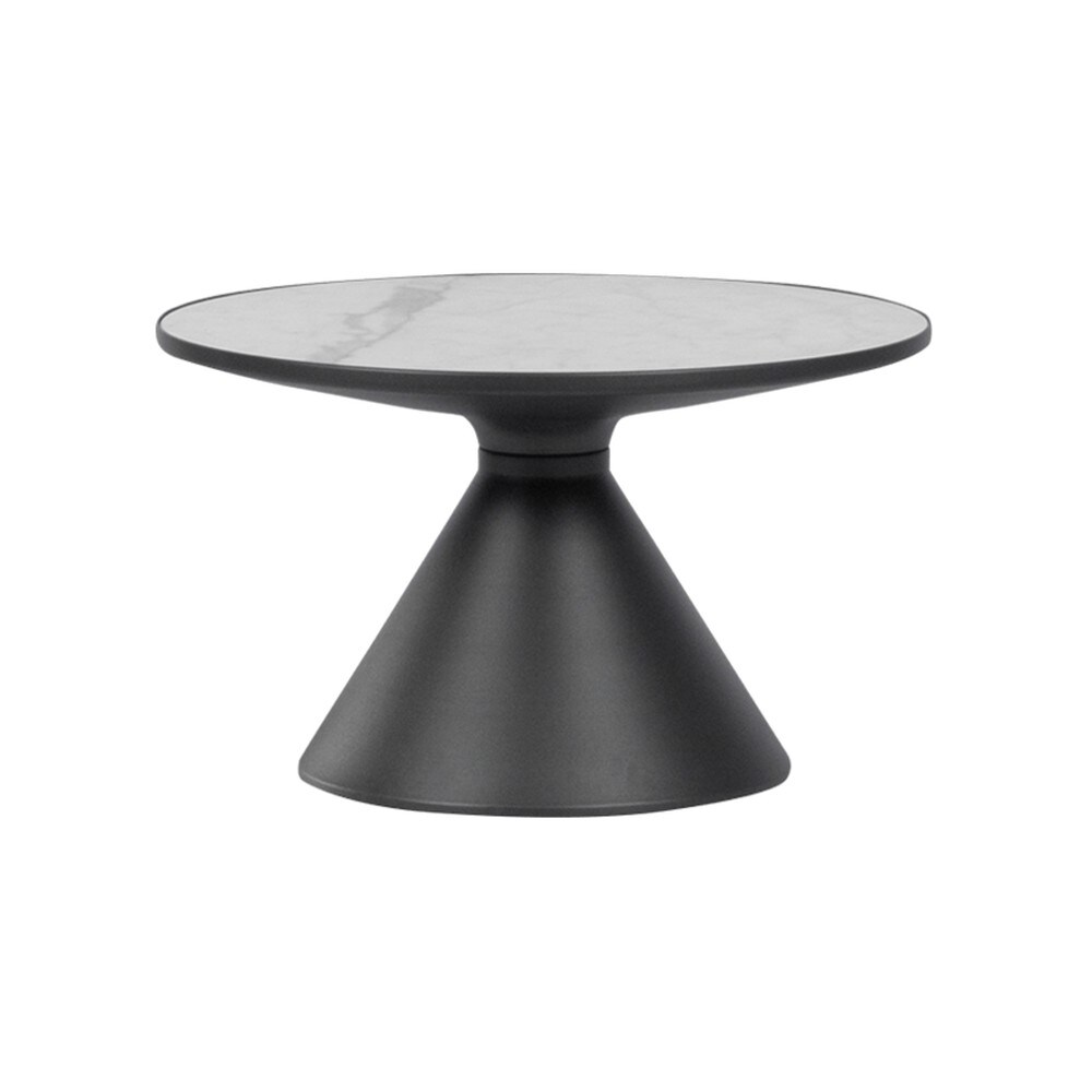 Carmen ZARY 2 Couchtisch &Oslash; 70 cm &ndash; Wei&szlig;/Schwarz 