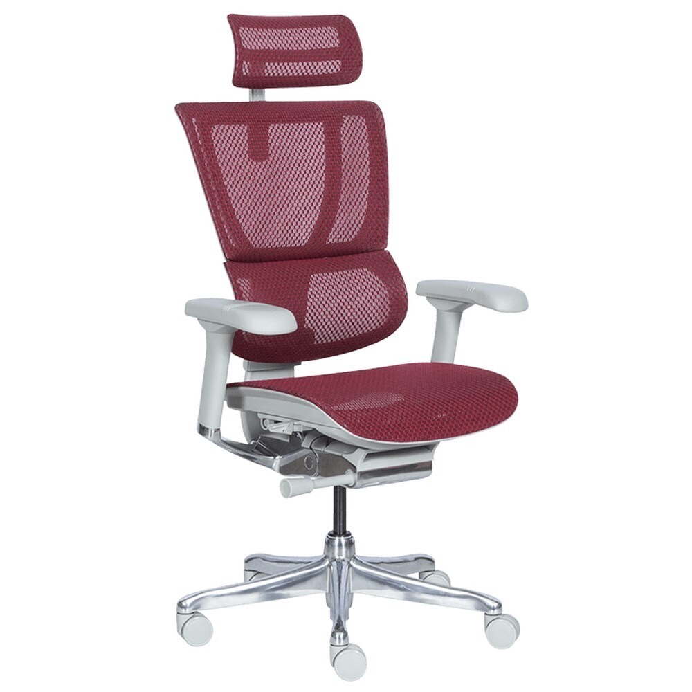 Ergohuman IOO ELITE 2 Ergonomischer B&uuml;rostuhl &ndash; Grau/Rot 