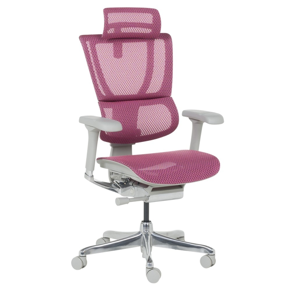Ergohuman IOO ELITE 2 Ergonomischer B&uuml;rostuhl &ndash; Grau/Rosa 