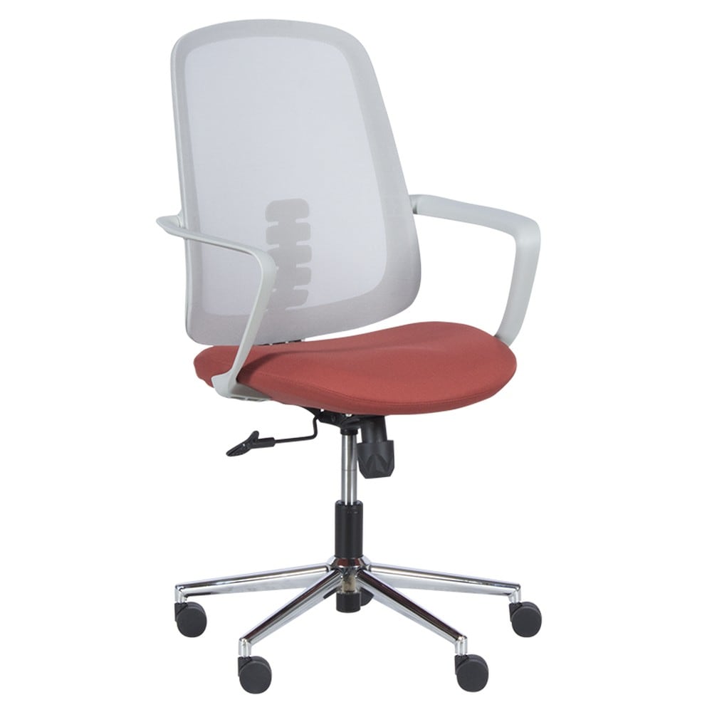 2er-Set Carmen 7063 B&uuml;rostuhl &ndash; Grau/Rot 