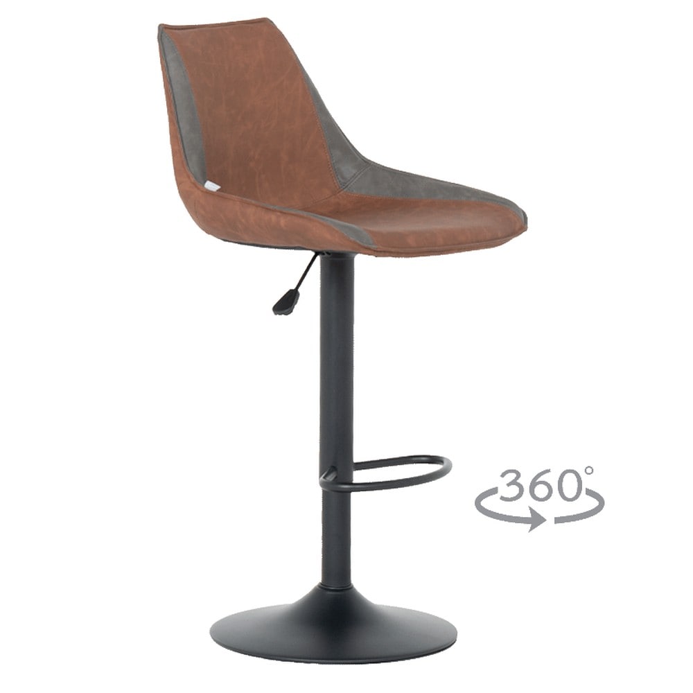 2er-Set Carmen GROVE Barhocker &ndash; Rot/Braun 