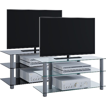 VCM TV Möbel Sideboard Fernsehschrank Rack Fernseh Board Alu Glas Tisch Netasa 