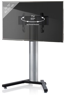 VCM TV Standfuß 26-70 Zoll | VESA bis max. 600x400 | Fernseh Ständer aus Alu | TV Ständer Maße ca. H. 125 x B. 90 x T. 72 cm | Fernsehstand Stadino Mini 