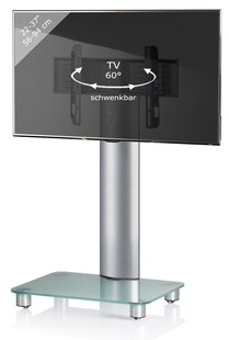 VCM TV Standfuß 26-40 Zoll | VESA max. 600x400 bis 30 kg | Fernseh Ständer aus Alu | TV Bodenständer mit Rollen | Maße ca. H. 100 x B. 60 x T 44 cm  | Fernsehstand Bilano 