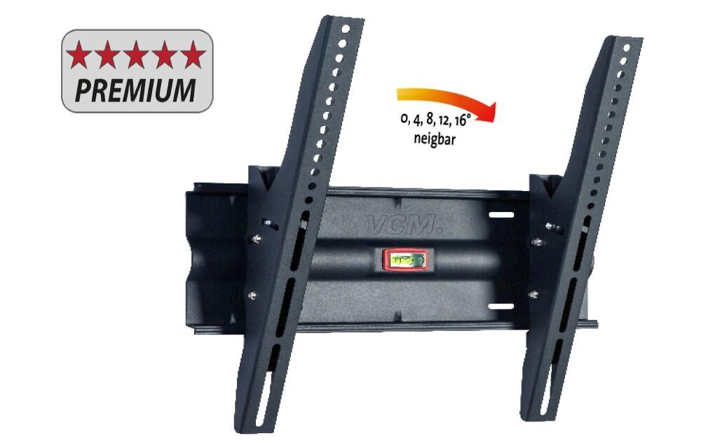 VCM Universal TV Wandhalterung 22-40 Zoll bis 35 kg | bis 16 Grad neigbar kippbar | VESA bis max. 400x400 | Halter Fernsehhalter mit Wasserwaage | Fernseh Halterung WN110 