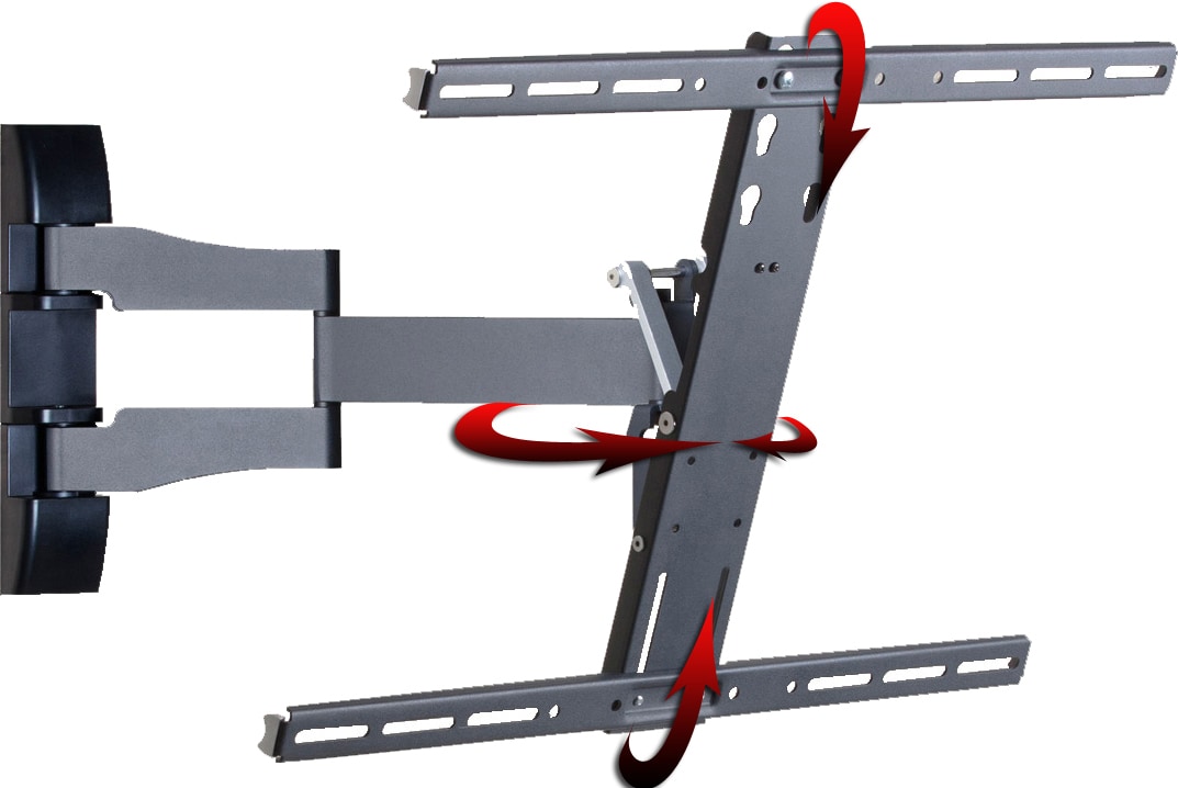 VCM Universal TV Wandhalterung 32-70 Zoll bis 30 kg | 20 Grad neigbar kippbar | 90 Grad schwenkbar | ausziehbar | VESA bis max. 600x400 | Halter Fernsehhalter Wasserwaage | Fernseh Halterung WS100 Slim 