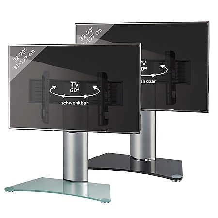 VCM Universal TV VESA Standfuß Aufsatz Erhöhung Alu Fernseh Ständer Glas WindoxaMaxi 