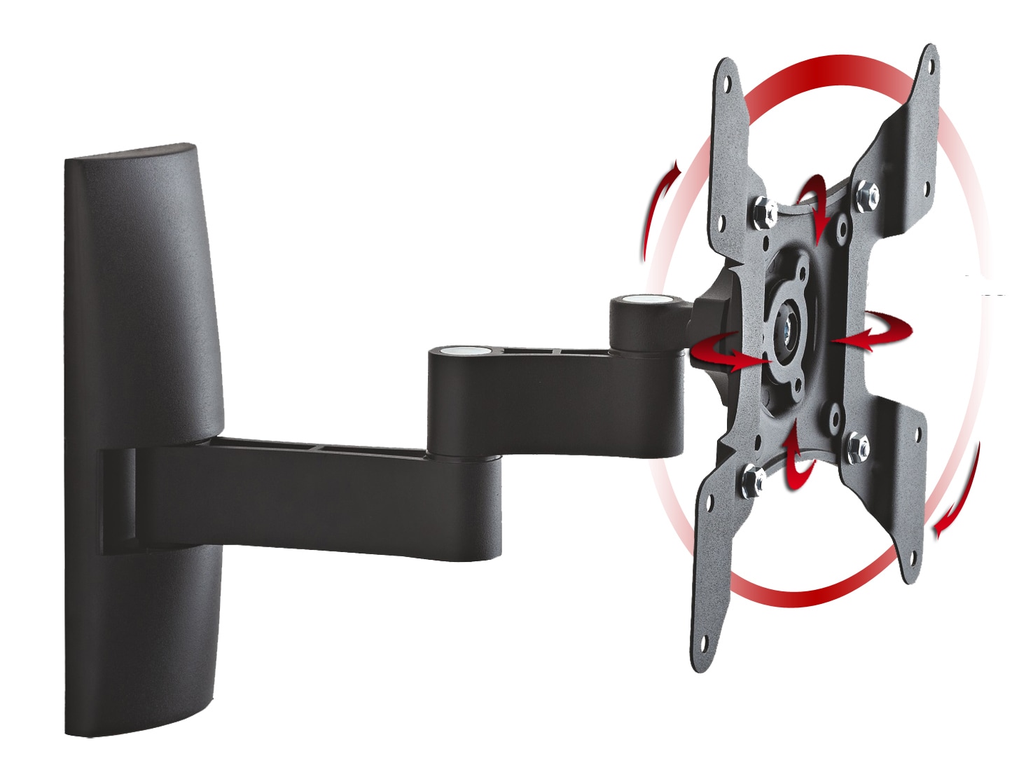 VCM Universal TV Wandhalterung 15-40 Zoll bis 15 kg | um 15 Grad neigbar kippbar | 90 Grad schwenkbar | 360 drehbar ausziehbar | VESA bis max. 200x200 | Halter Fernsehhalter | Fernseh Halterung TS3 