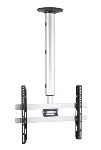 VCM Universal TV Deckenhalterung | 42-65 Zoll bis 50 kg | bis VESA bis 600x400 | höhverstelbar 74-130 cm | TV Halterung 360 Grad schwenkbar drehbar und 15 Grad neigbar | Fernseher Halter – CM4 