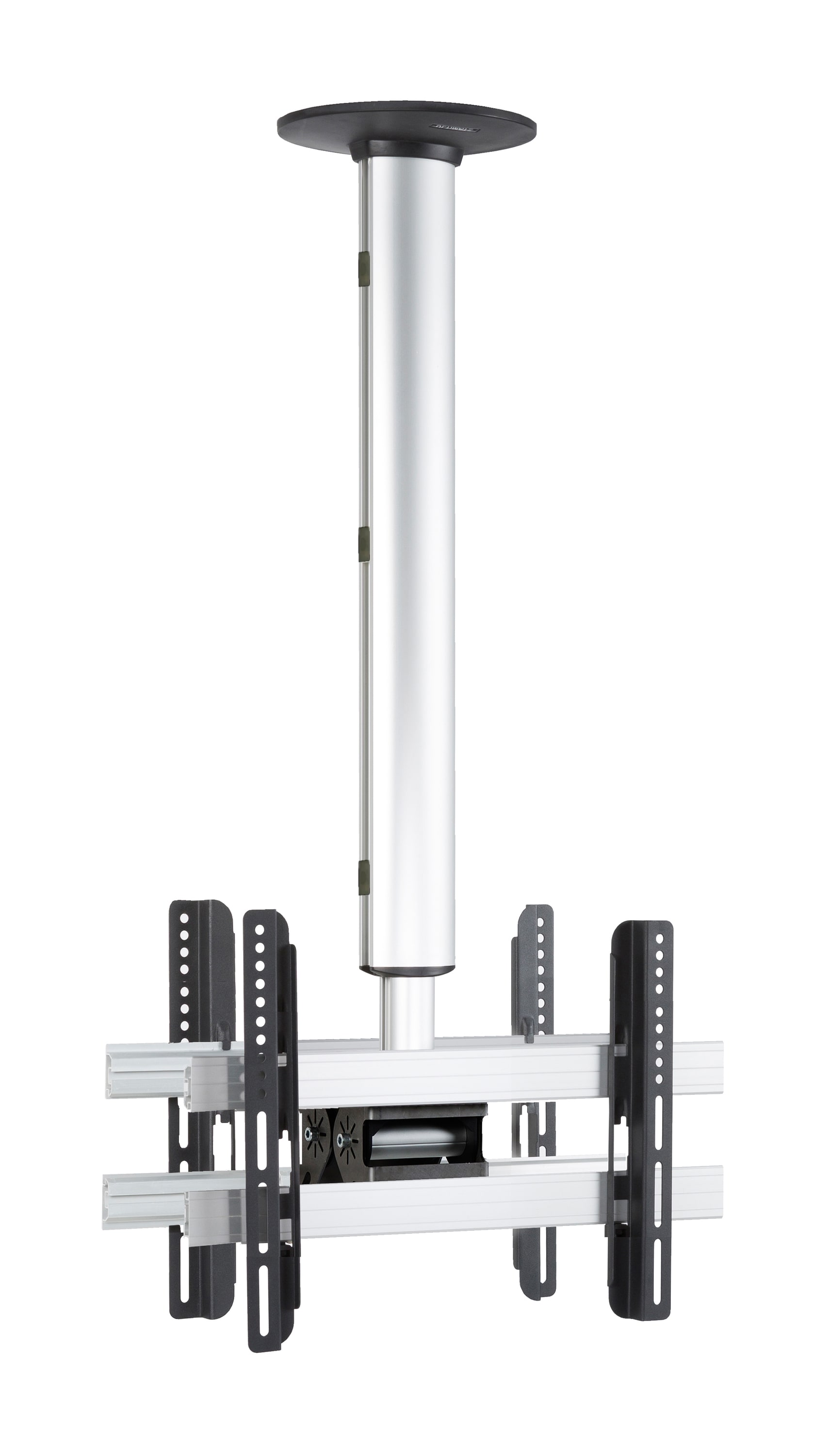 VCM Universal TV Deckenhalterung f&uuml;r 2x TVs | 26-40 Zoll bis 50 kg | bis VESA bis 400x300 | h&ouml;hverstelbar 74-130 cm | TV Halterung 360 Grad schwenkbar drehbar und 15 Grad neigbar | Fernseher Halter - CM3 