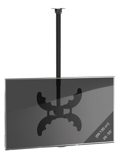 VCM Universal TV Deckenhalterung für 26-55 Zoll bis 40 kg | bis VESA bis 400x400 | höhverstelbar 52-70 cm | TV Halterung 360 Grad schwenkbar drehbar und 15 Grad neigbar | Fernseher Halter - B-DX 400 