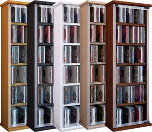 VCM CD Regal Holz | CD Schrank mit ESG-Sicherheitsglastüren für 204 CDs oder 72 DVDs | Maße: H. 92 x B. 31 x T. 18 cm | Blu ray Regal | CD Regal - Classic 