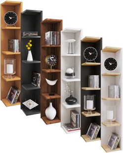 VCM Holzregal stehend | platzsparendes Regal | Maße: H. 97 x B. 15 x T. 17 cm | Elegantes Regal stehend | Aufbewahrungsregal | Bücherregal - Honsa 