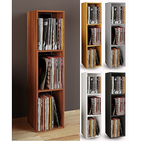 VCM Holz Schallplatten LP Stand Regal Archivierung Ständer Aufbewahrung Platto 3fach 