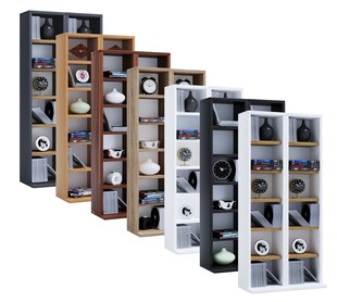 VCM Holz CD DVD Stand Regal | CD Regal mit Platz für 204 CDs oder 72 DVDs oder 40-Videos | Maße: H. 92 x B. 42 x T. 20 cm | Elegantes CD/DVD Regal | Blu ray Regal - Milano 