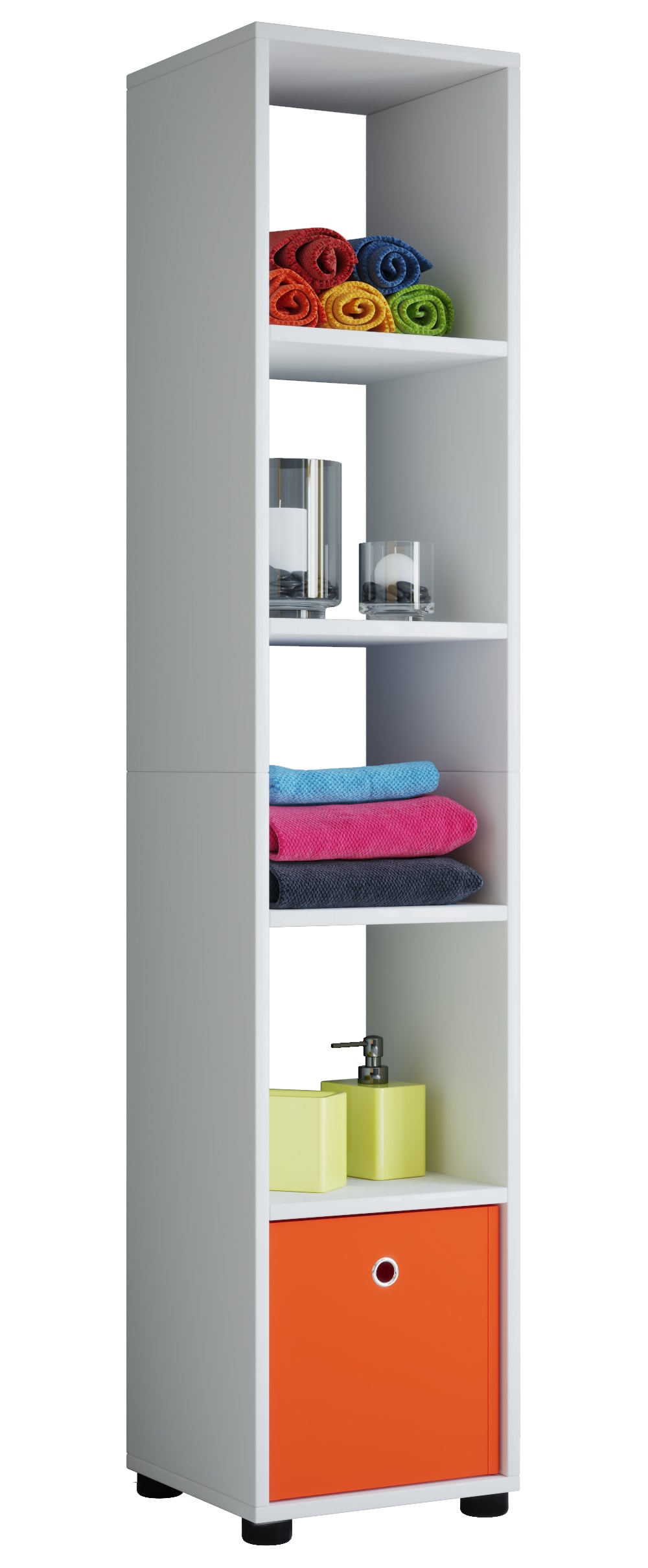 VCM Holzregal stehend | platzsparendes Regal | Ma&szlig;e:H. 152 x B. 31 x T. 30 cm | Elegantes Regal stehend | Aufbewahrungsregal | B&uuml;cherregal - Benas-5 