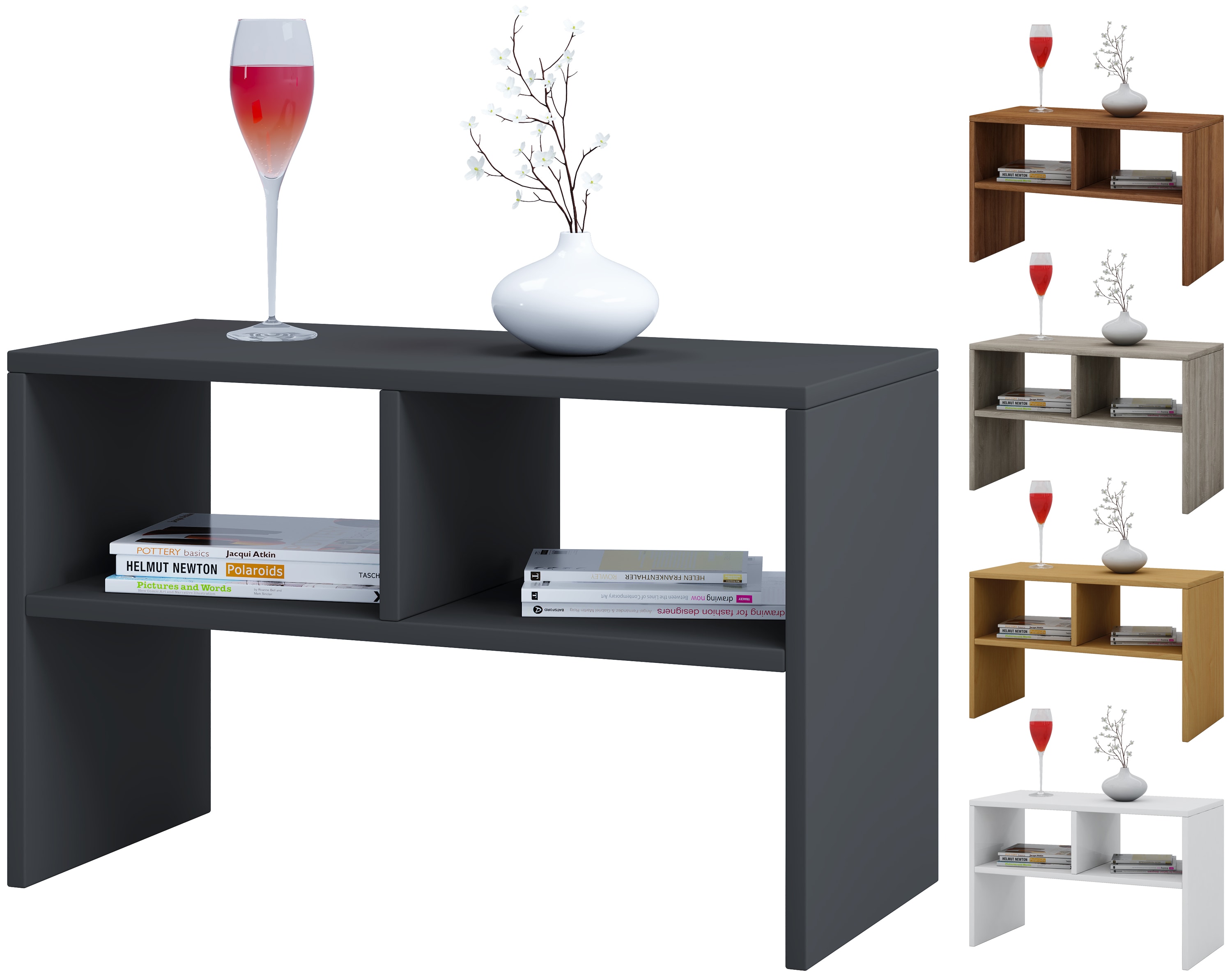 VCM Holz Beistelltisch | Couchtisch schlicht | Ma&szlig;e ca. H. 40 x B. 63 x T. 30 cm | Wohnzimmertisch | Kaffeetisch - Nachto S 