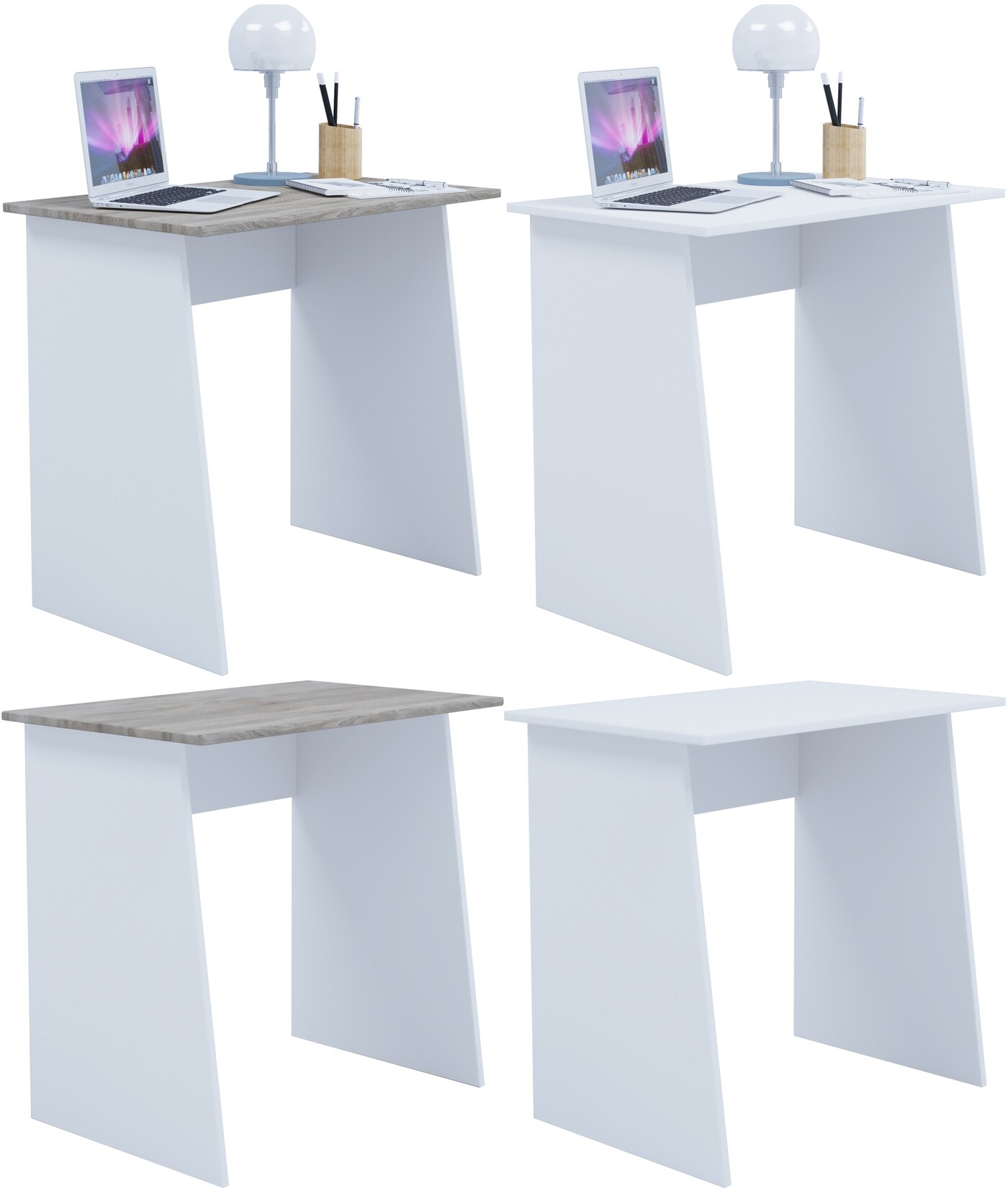 VCM Computertisch Maße ca. H. 74 x B. 80 x T. 50 cm stylische Seitenteile Schreibtisch - Masola Mini