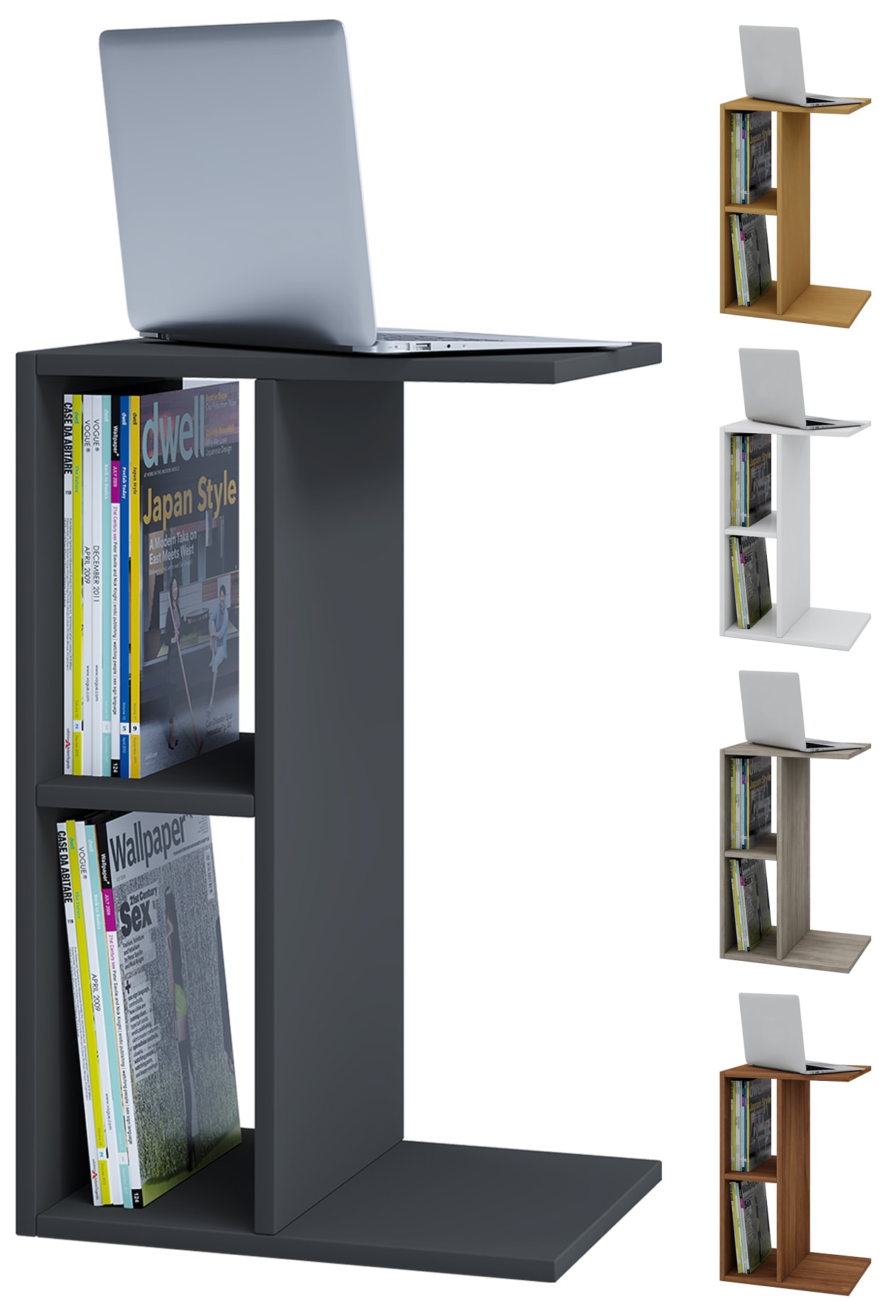 VCM Holz Beistelltisch | Couchtisch schlicht | Ma&szlig;e ca. H. 63 x B. 40 x T. 30 cm | Wohnzimmertisch | Kaffeetisch - Nachto 