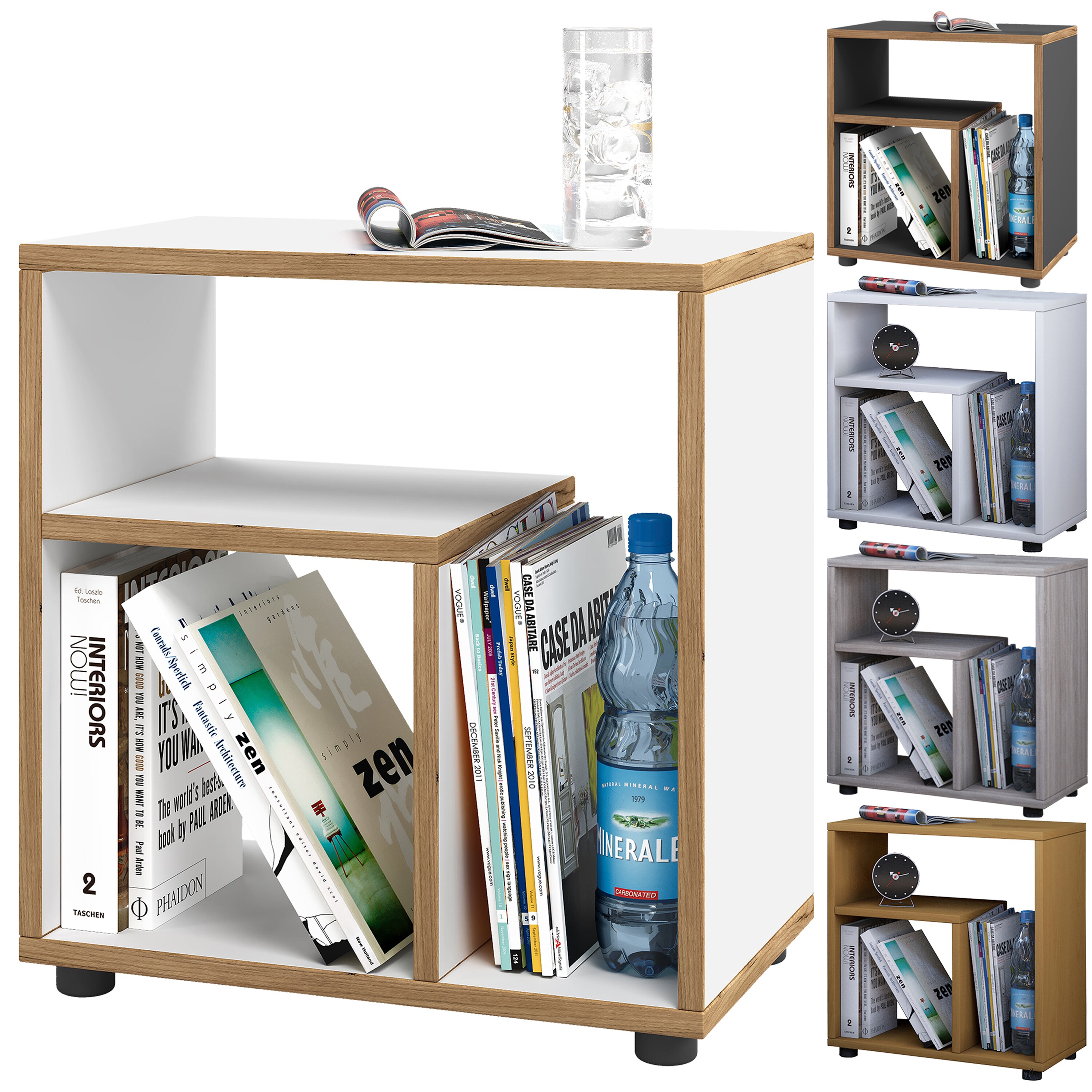 VCM Holz Beistelltisch | Couchtisch schlicht | Ma&szlig;e H. 55 x B. 50 x T. 30 cm | Nachttisch | Kaffeetisch - Zeito 