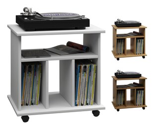 VCM Holz Media-Regal | Regal mit Rollen | Maße: H. 59 x B. 60 x T. 45 cm - Retal 