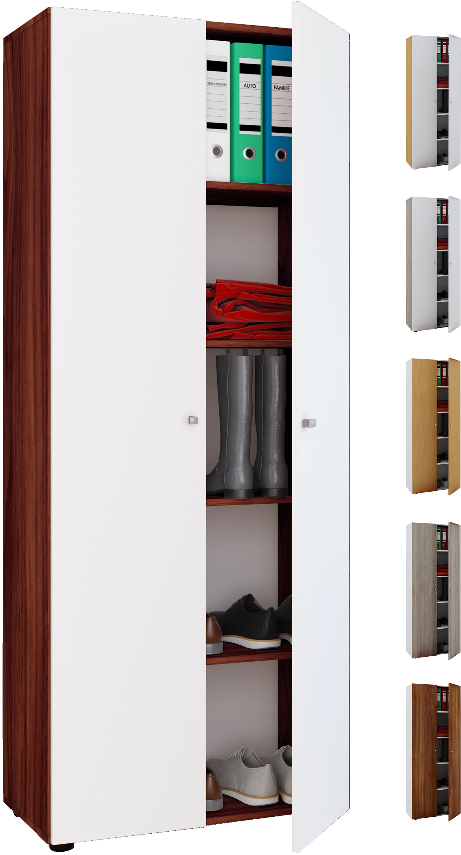 VCM B&uuml;roschrank mit 5 F&auml;chern| moderner Aktenschrank mit Dreht&uuml;ren | Ma&szlig;e B. 70 x H. 178 x T. 40 cm &ndash; Vandol 
