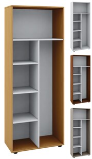 VCM Holz-Besenregal | 6 Fächer | Maße: . 70 x H. 178 x T. 40 cm | Putzschrank Regal | ohne Türen - Vandol 