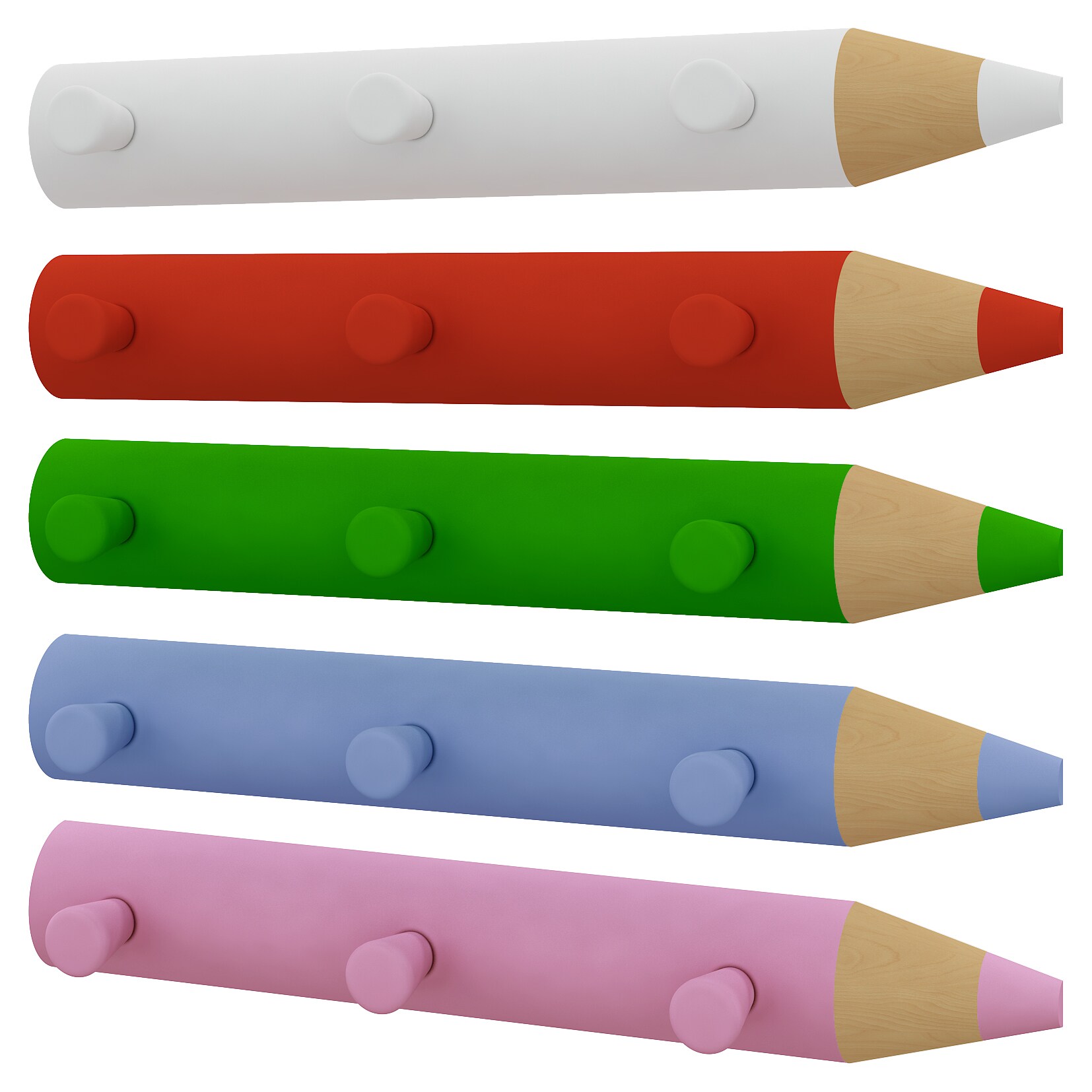 VCM Hakenleiste | beliebig erweiterbar | 3 Haken | Ma&szlig;e ca. H. 5 x B. 37 x T. 6 cm | Garderobenleiste | Wandpaneel f&uuml;r den Flur | Wandgarderobe - Stifto 