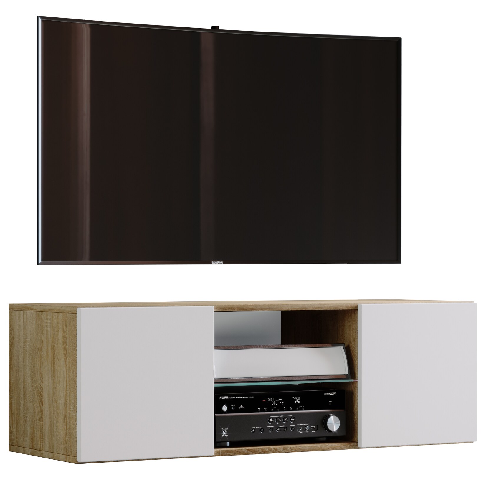 VCM TV Möbel Wandboard Lowboard hängend Maße H. 40 x B. 95 x T. 36 cm Wandschrank - Jusa