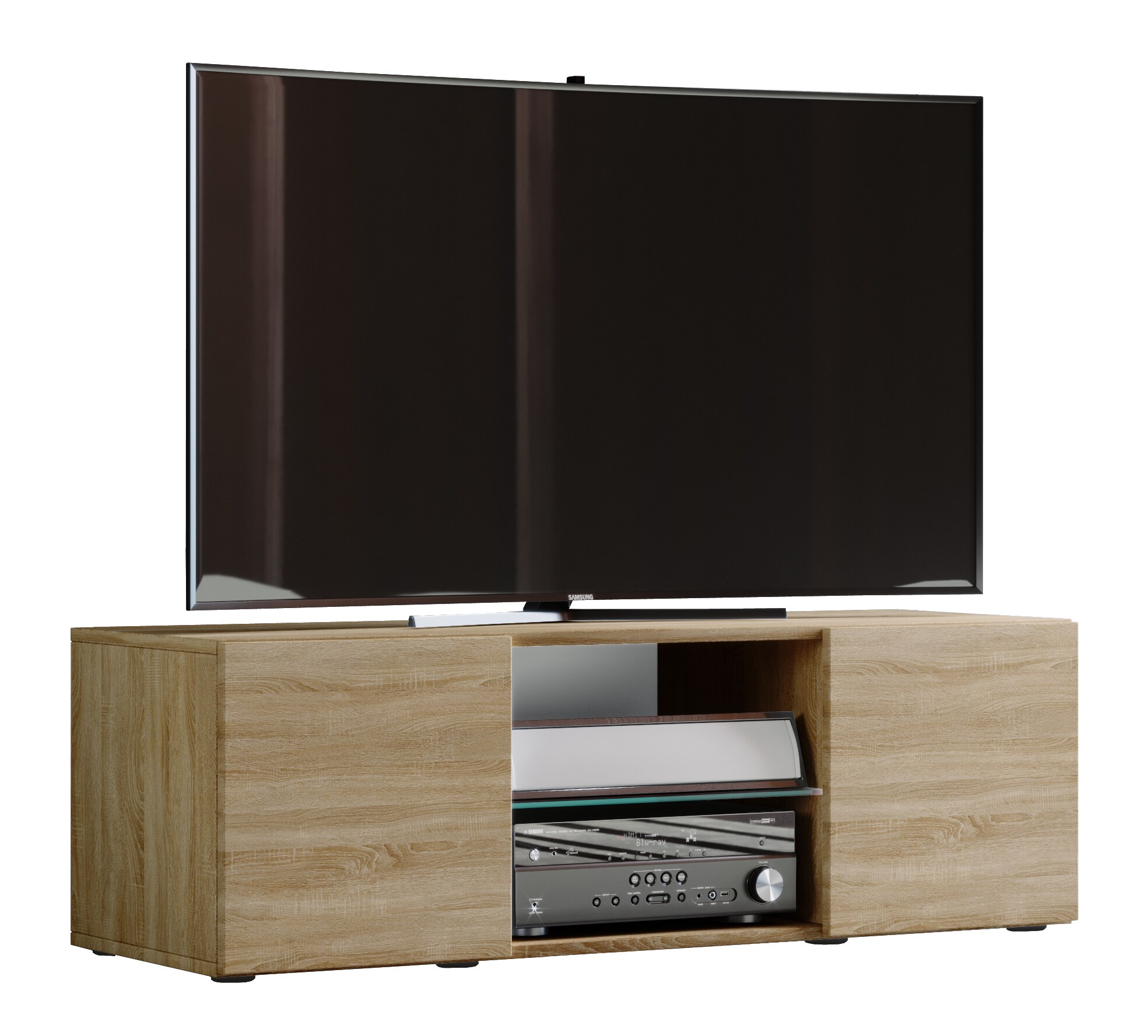 VCM TV M&ouml;bel | Lowboard | Fernsehschrank | Ma&szlig;e H. 40 x B. 115 x T. 36 cm | Fernseh M&ouml;bel - Lowina 