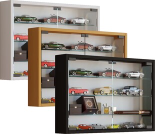 VCM Glasvitrine hängend | Vitrine Glas mit ESG-Sicherheitsglas | Maße ca H. 40 x B. 60 x T. 10 cm | Hängevitrine Glas | Modern und platzsparend | Glas Vitrinenschrank - Mandosa M 