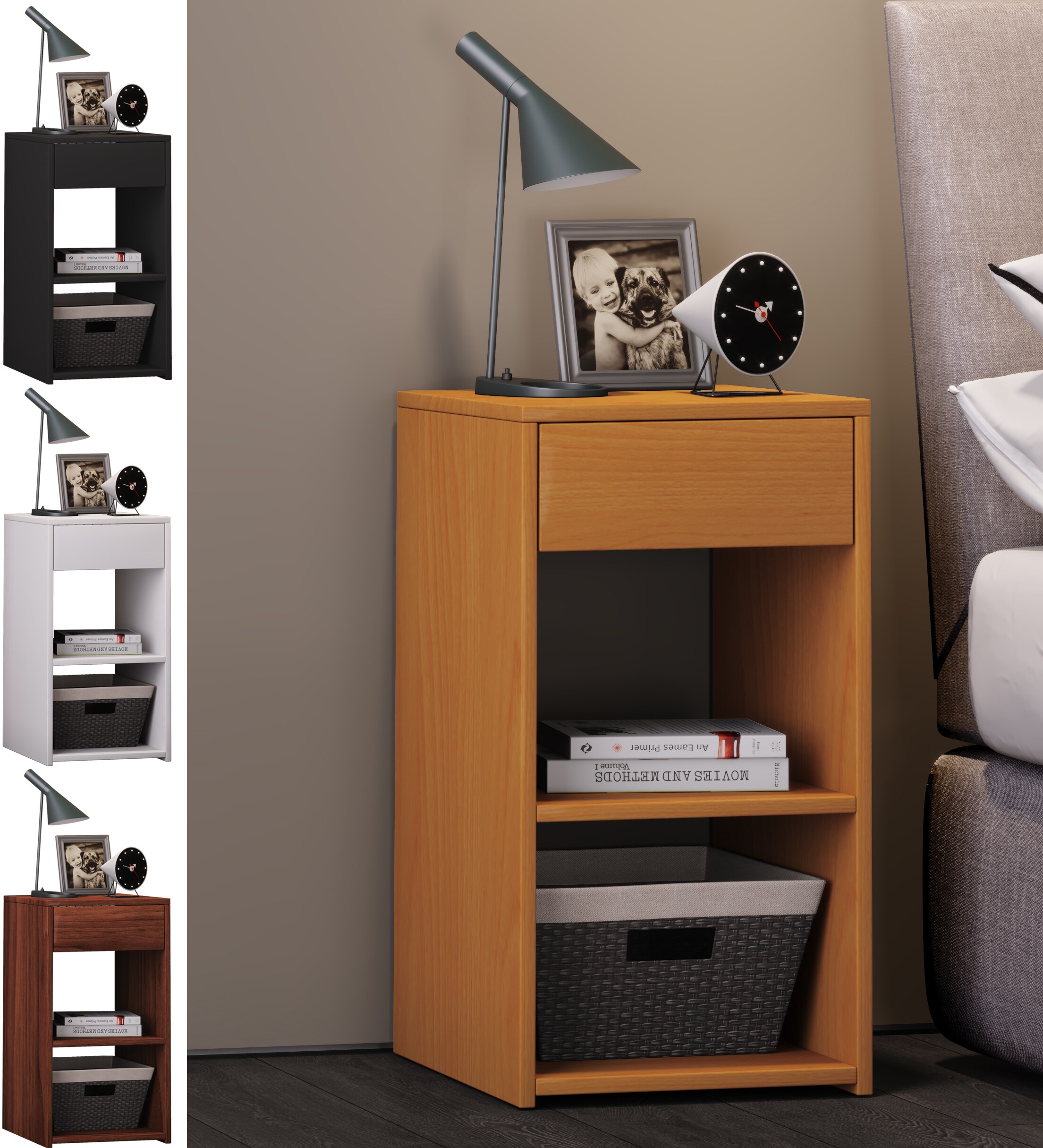 VCM Nachtschrank | Beistelltisch | Nachttisch | Ma&szlig;e ca. H. 65 x B. 35 x T. 35 cm - Sledo Maxi 