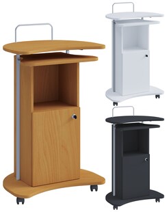 VCM Holz mobiles Rednerpult | Maße ca. H. 93 bis 111 x B.  56 x T. 41 cm | rollbar mit Schublade | Stehpult - Komil 