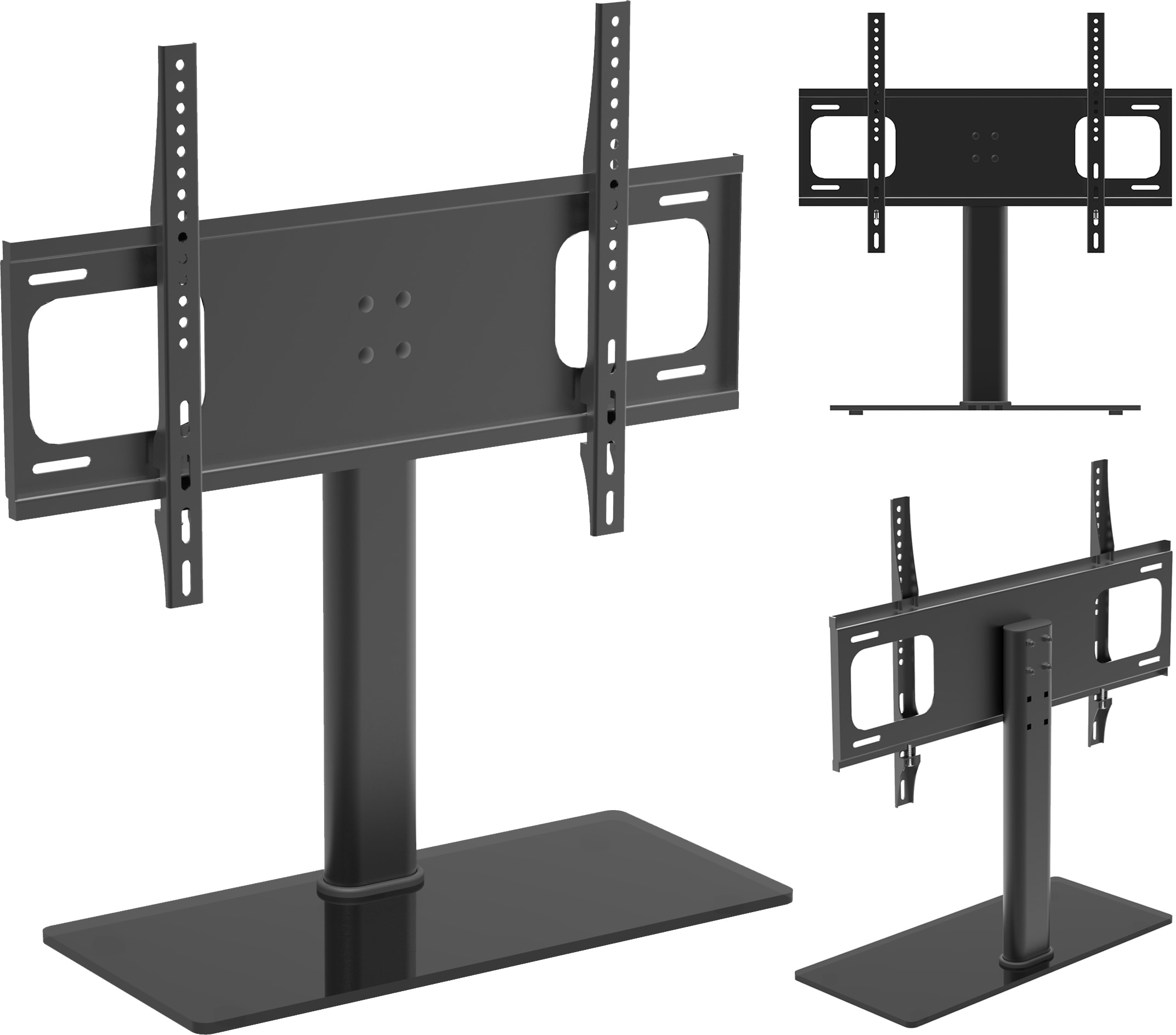 VCM TV Standfu&szlig; Aufsatz Erh&ouml;hung | 32-70 Zoll bis 30 kg | VESA max. 600x400 | Fernseh St&auml;nder aus hochwertigem Stahl | Ma&szlig;e ca. H. 67 x B. 66 x T. 25 cm | Fernsehstand B-TTS-600 