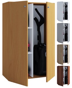 VCM Holz Besenschrank Staubsauger Putzschrank Haushaltsschrank Drehtüren Lona L 