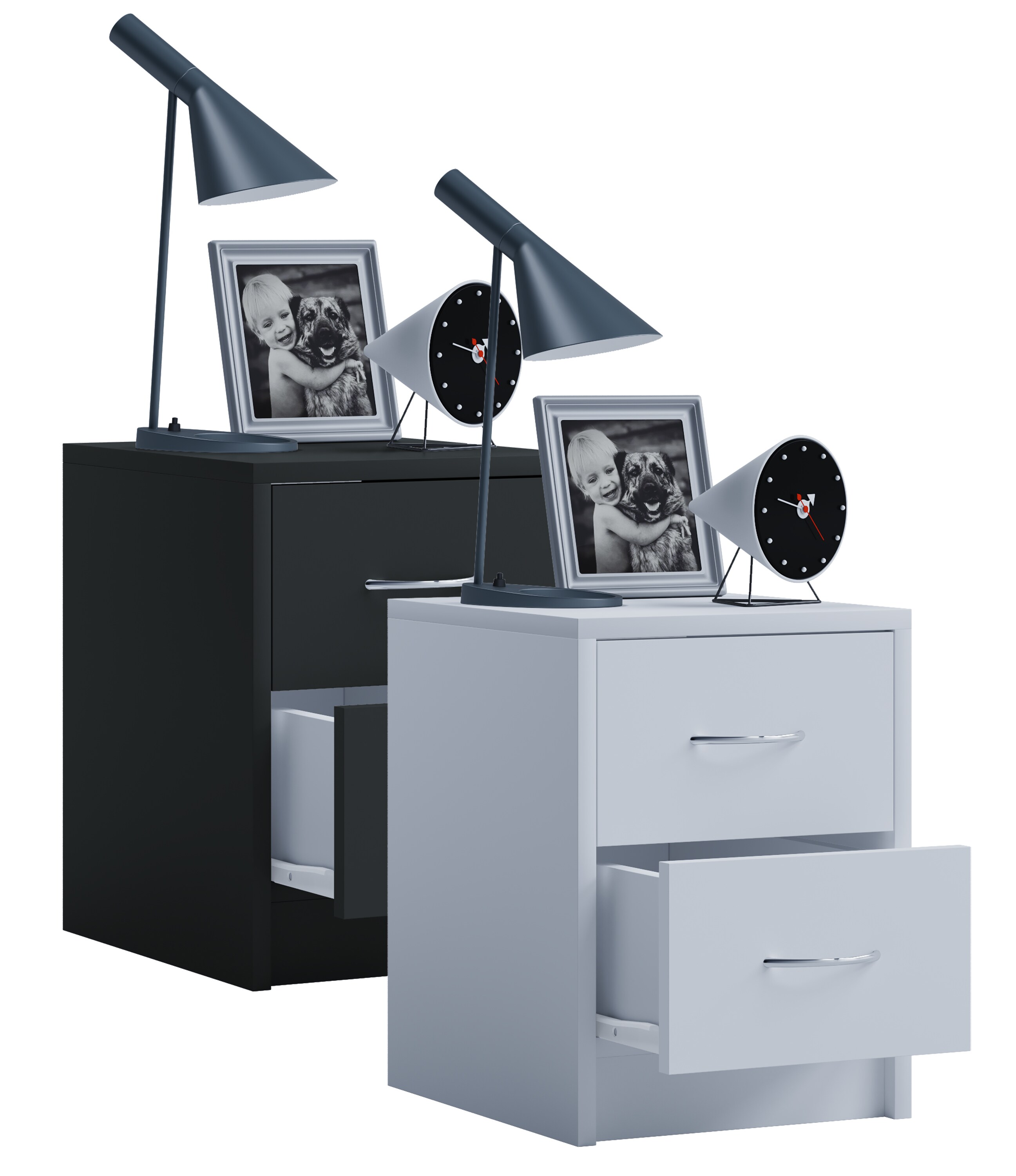 VCM Nachtschrank | Beistelltisch | Nachttisch | Ma&szlig;e ca. 40 x B. 35 x T. 35 cm - Boxal Mini 