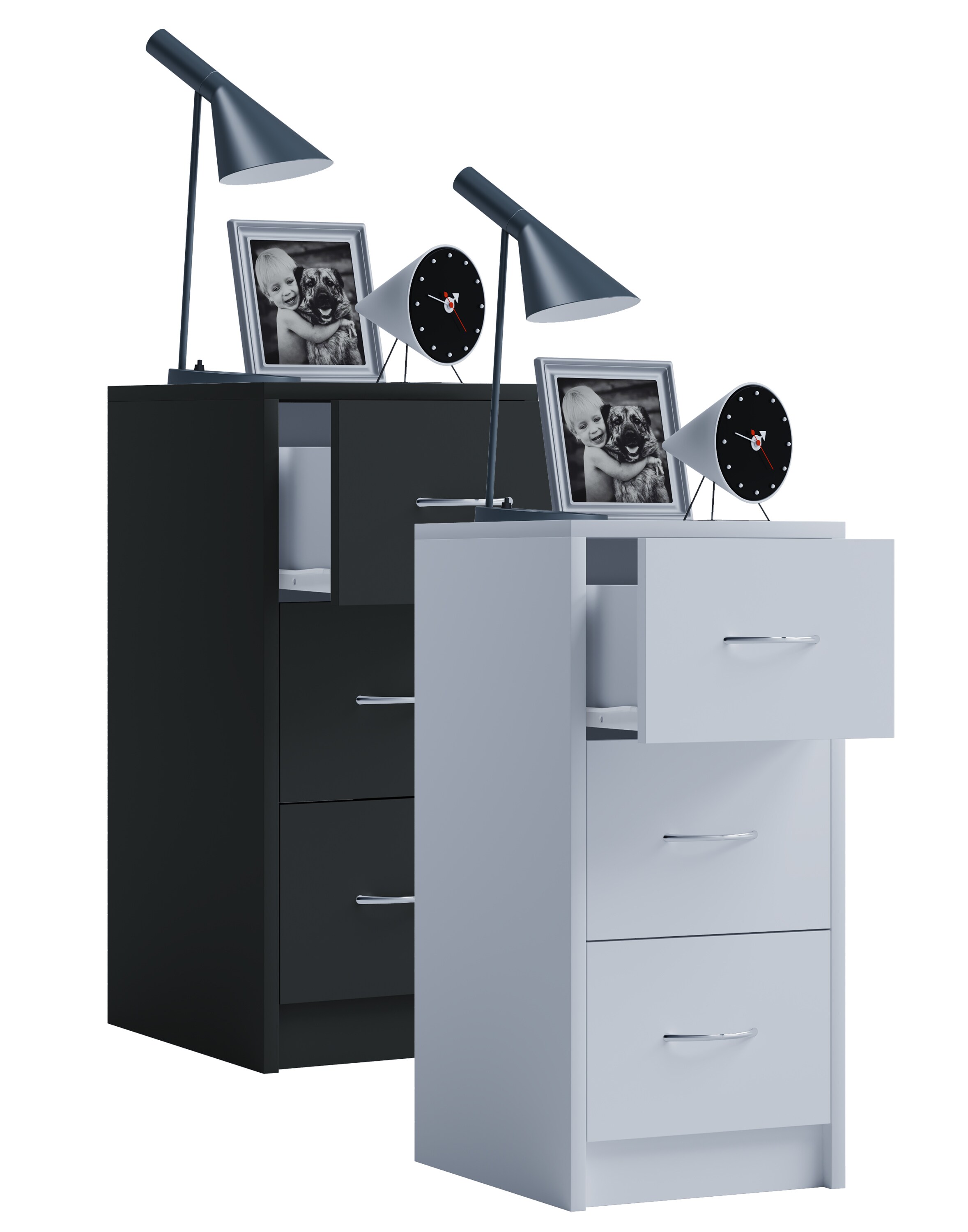 VCM Nachtschrank | Beistelltisch | Nachttisch | Ma&szlig;e ca. H. 65 x B. 33 x T. 35 cm - Boxal Maxi 