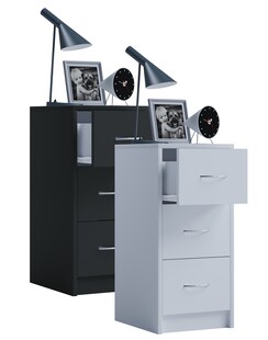 VCM Nachtschrank | Beistelltisch | Nachttisch | Maße ca. H. 65 x B. 33 x T. 35 cm - Boxal Maxi 