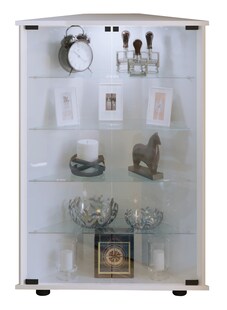 VCM Glasvitrine stehend | Vitrine Glas mit ESG-Sicherheitsglas| Maße ca. H. 88 x B. 67 x T. 23 cm | Standvitrine Glas | Modern und platzsparend | Glas Vitrinenschrank – Vecko L 
