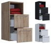 VCM Holz Wandregal | Midischrank | Maße: H. 76 x B. 33 x T. 37 cm | 2 Schubladen und 1 offenes Fach - Badinos S