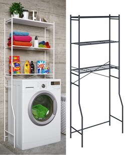 VCM Metall Überbauregal für Waschmaschinen | Platzsparendes Waschmaschinenregal | Maße: H. 160 x B. 68 x T.25 cm – Tubas M 