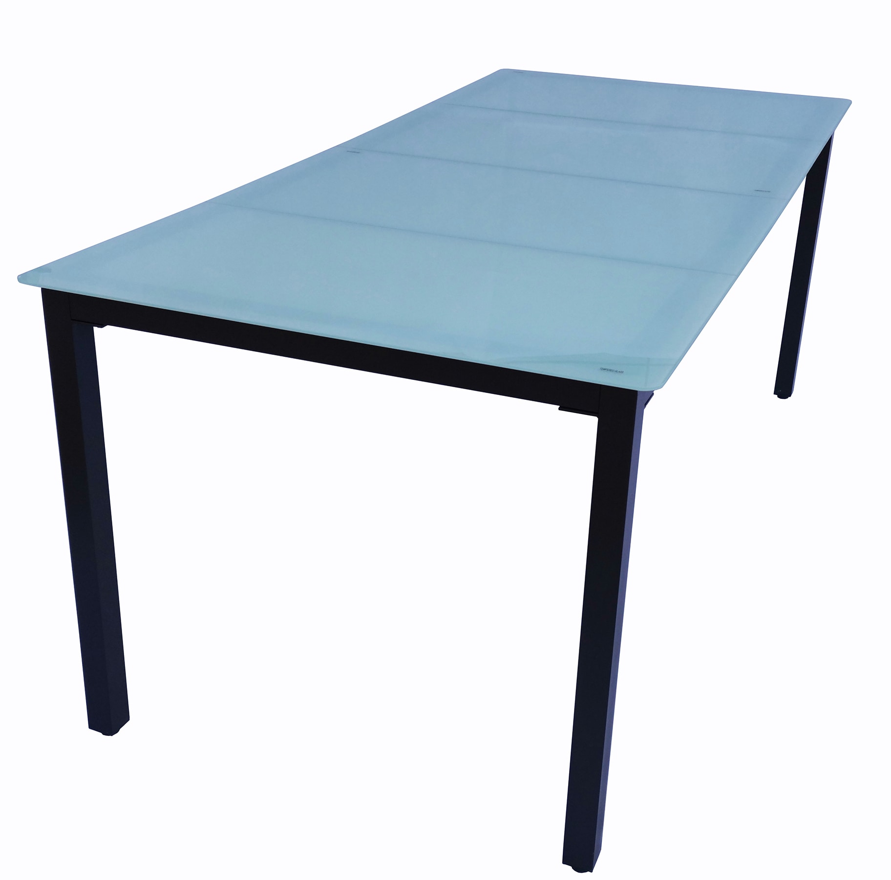 VCM Gartentisch aus Glas und Aluminium | Esstisch | ca. H. 73 x B. 140 x T. 80 cm | Anthrazit | Balkontisch Gartenm&ouml;bel 