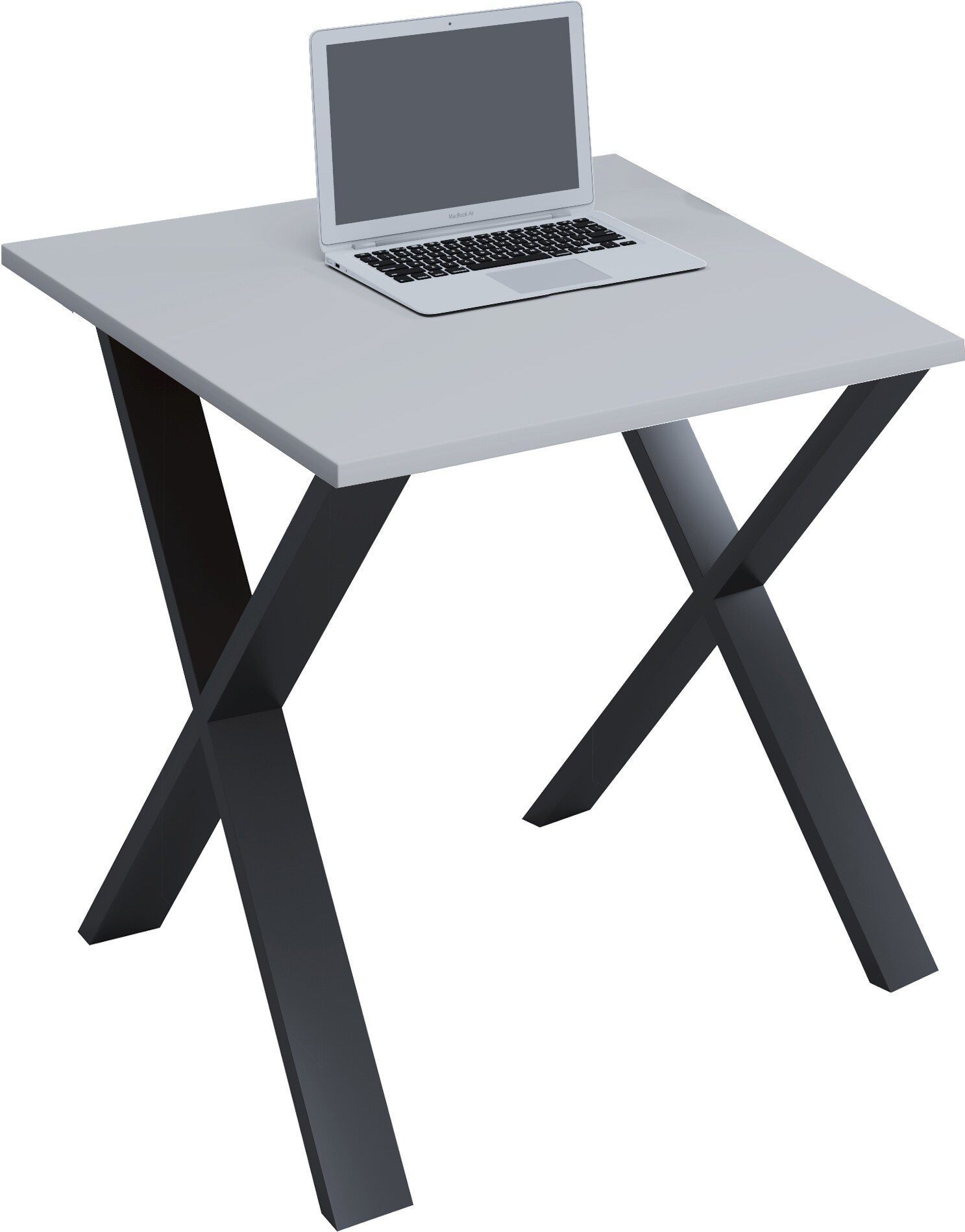 VCM Holz Schreibtisch | H. 76 x B. 80 x T. 50 cm | Computertisch schlicht | F&uuml;&szlig;e aus hochwertigem Metall | Arbeitstisch | B&uuml;rom&ouml;bel - Lona U 