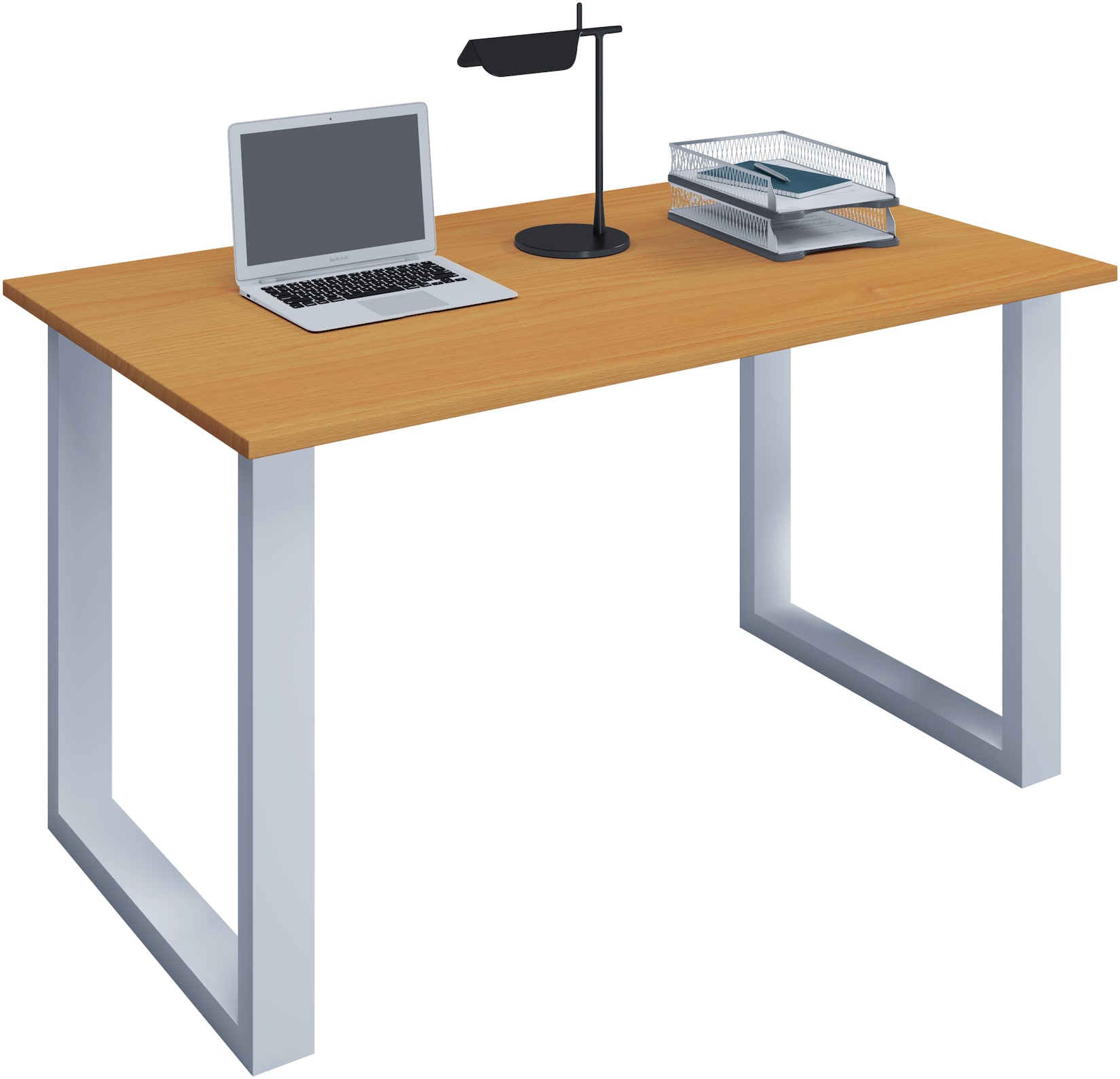 Ebuy24 - Bureau Lona h. 76 x l. 140 x p. 50 cm Argent / écriture