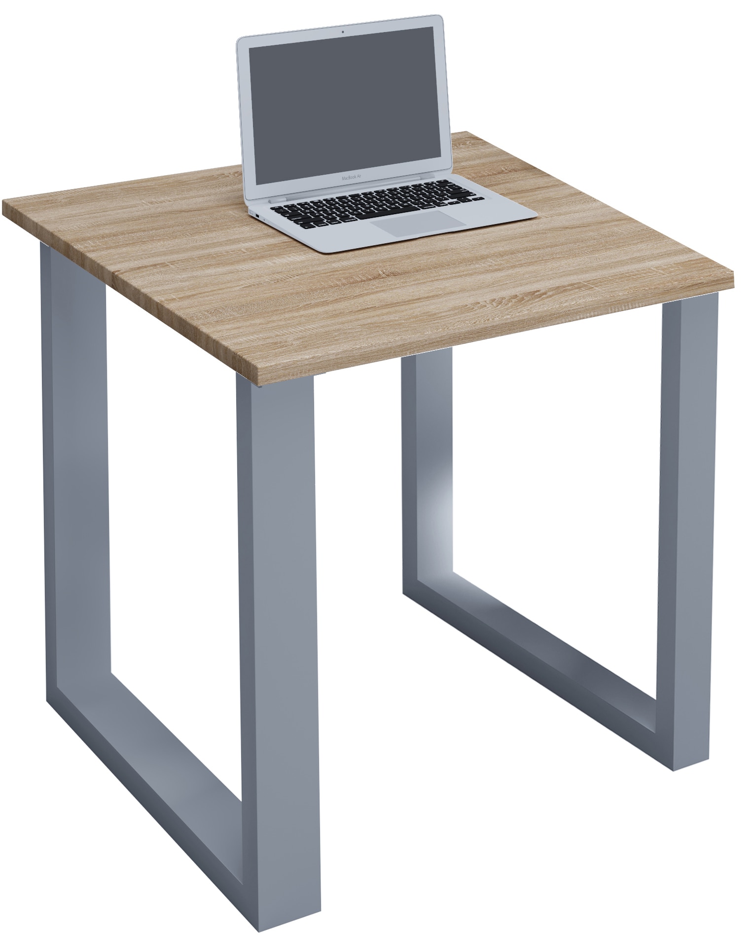 VCM Holz Schreibtisch | H. 76 x B. 80 x T. 80 cm | Computertisch schlicht | F&uuml;&szlig;e aus hochwertigem Metall | Arbeitstisch | B&uuml;rom&ouml;bel - Lona U 